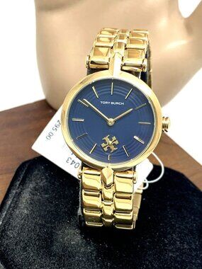 Tory Burch Women's Watch TBW2043 Kira Quartz Blue Dial Gold Stainless Steel 30mm